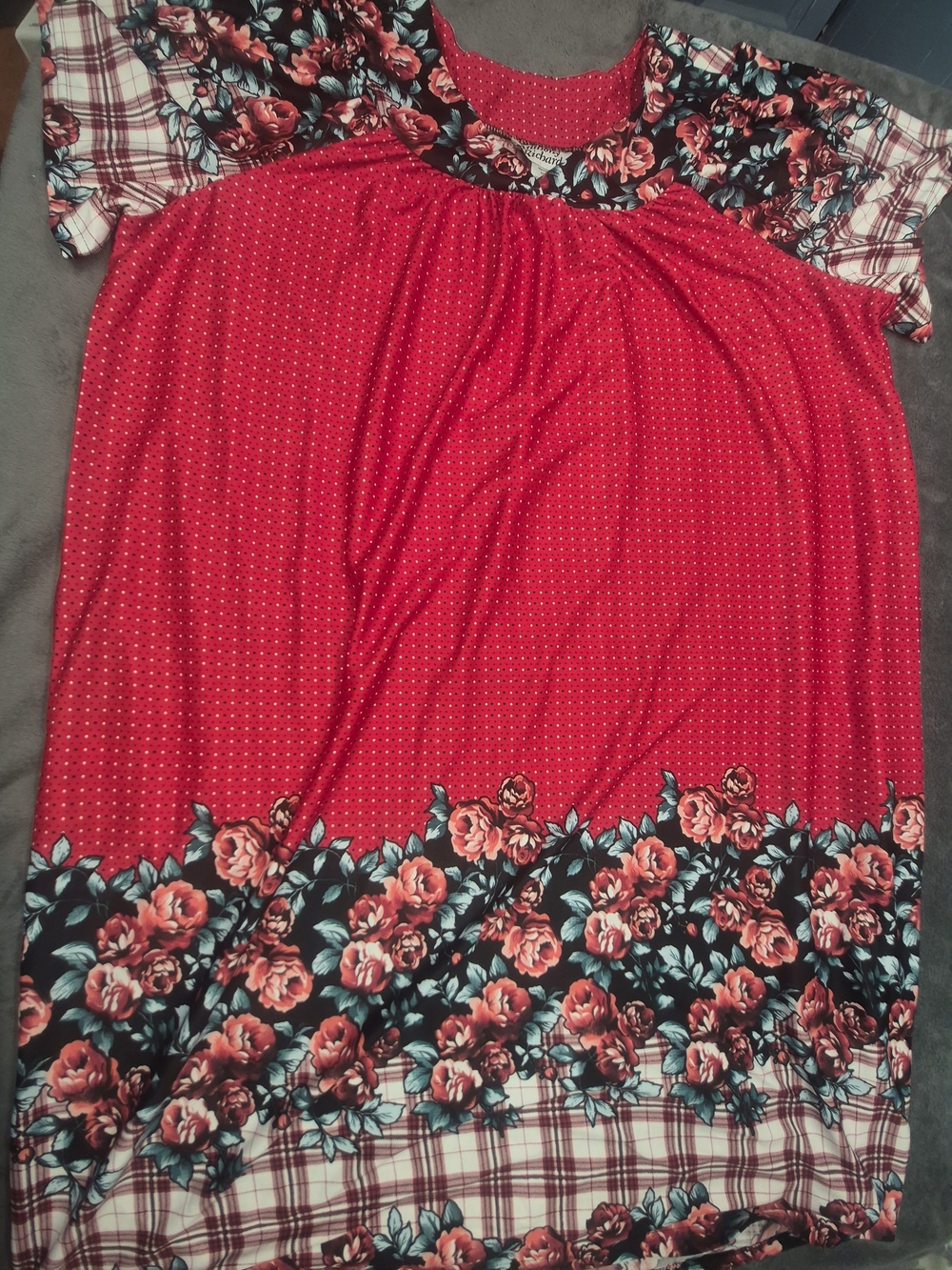 Women’s Anthony Richards Red Floral Loungewear Sleepwear Grandmacore, Size 2XL